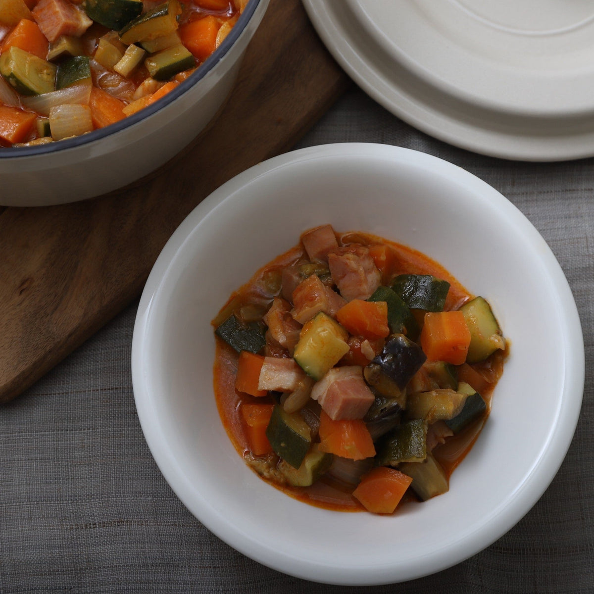 無水鍋で作るパプリカのミネストローネの作り方・レシピ