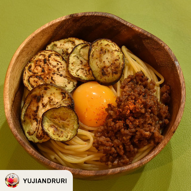 【yujiandruri レシピ】夏にぴったり!焼きナスとそぼろのたまごかけヌードルの作り方・レシピ