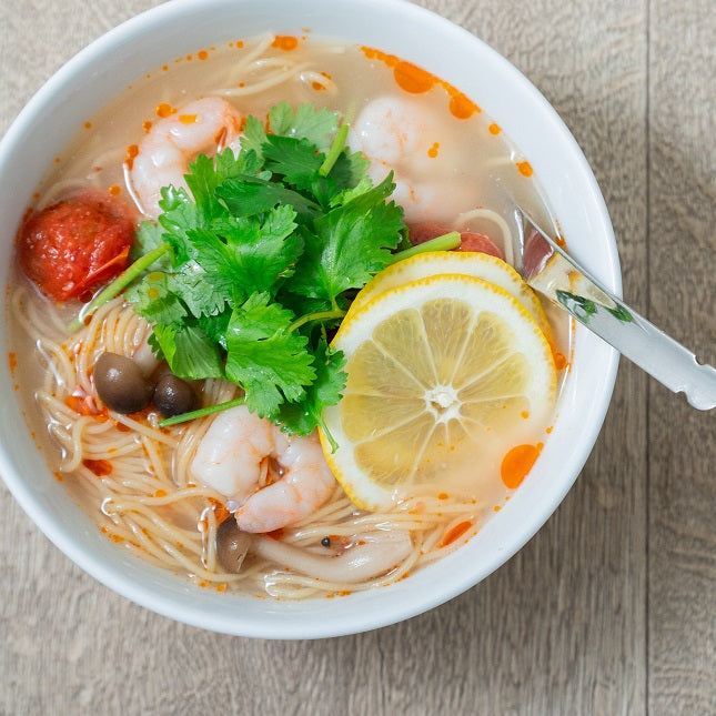 レモンで爽やか♪ えびのエスニックZENBヌードル(豆そうめんを使った)の作り方・レシピ