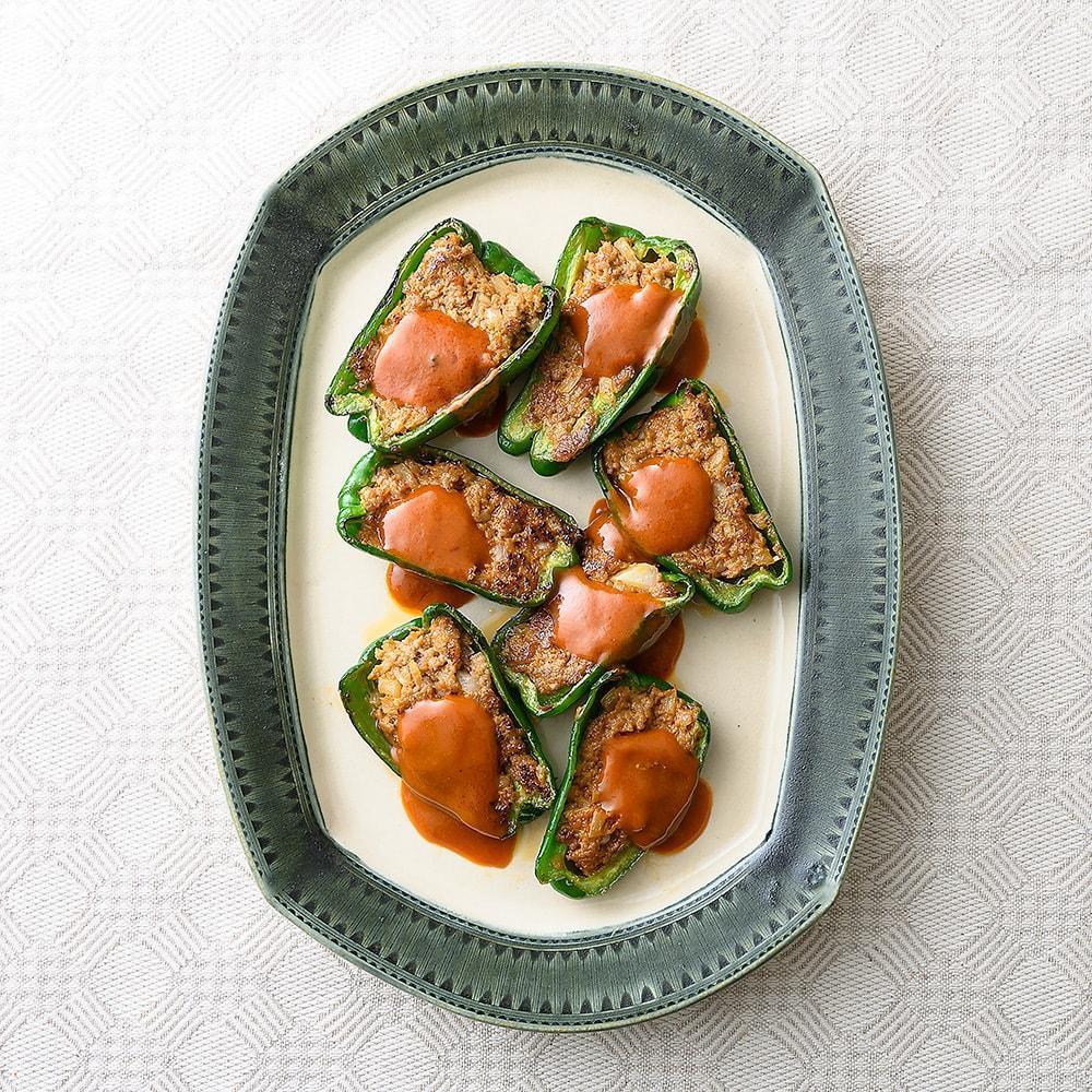 ピーマンの肉詰め パプリカソースの作り方・レシピ