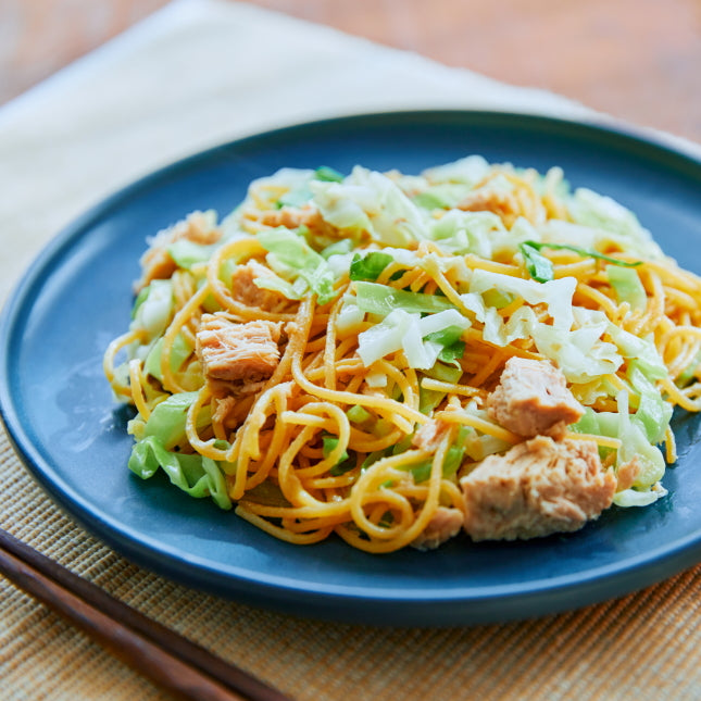 キャベツとツナの炒めない柚子こしょう焼きそばの作り方・レシピ