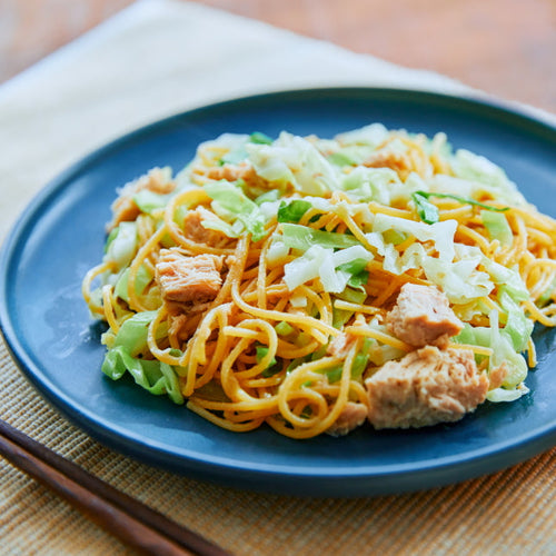 キャベツとツナの炒めない柚子こしょう焼きそばの作り方・レシピ