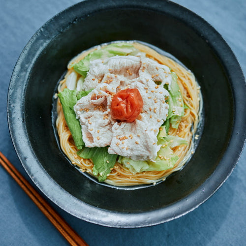 梅と冷しゃぶ豚のぶっかけ麺の作り方・レシピ