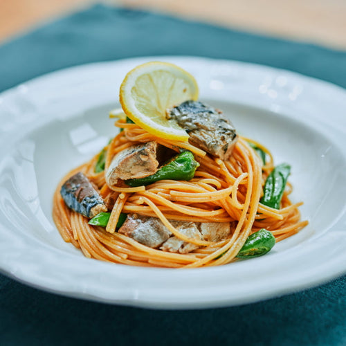 さば缶とししとうのパスタの作り方・レシピ