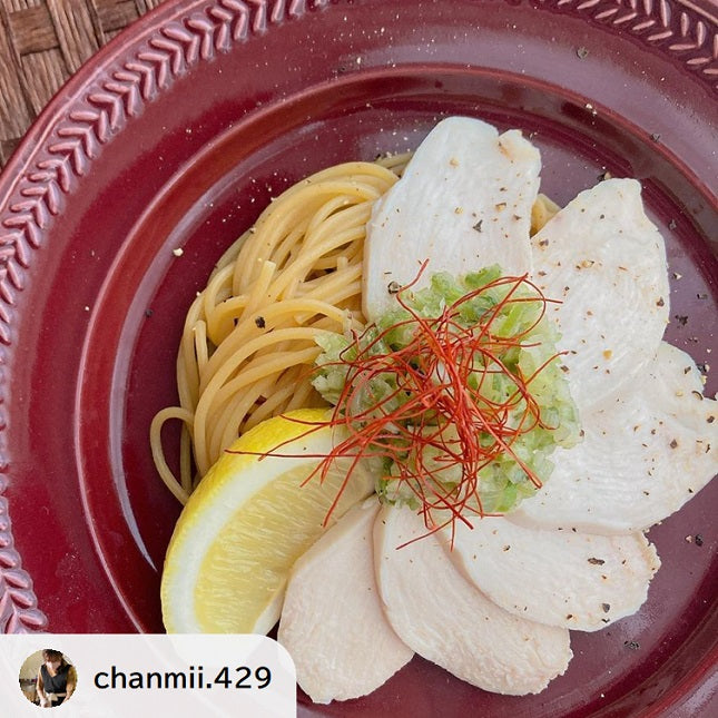 【@chanmii.429レシピ】発酵ネギ塩だれのサラダチキンパスタの作り方・レシピ