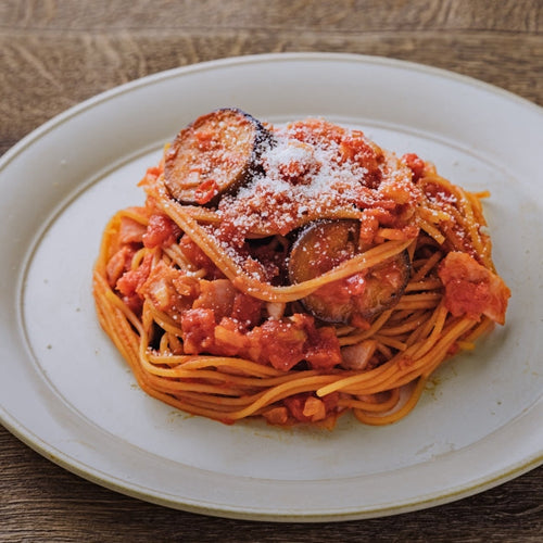 なすとベーコンのトマトソースパスタの作り方・レシピ