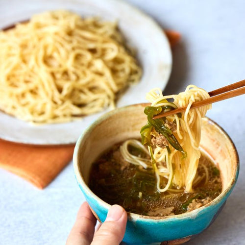 ピーマン肉ダレのピリ辛ざるラーメンの作り方・レシピ