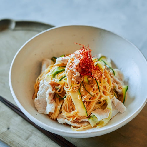 豚しゃぶとズッキーニの冷やしぶっかけ麺の作り方・レシピ