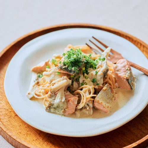 鮭とマイタケの生姜クリームパスタの作り方・レシピ