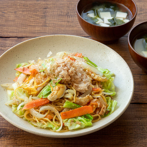 ヌードルチャンプルーとゆで汁の味噌汁の作り方・レシピ