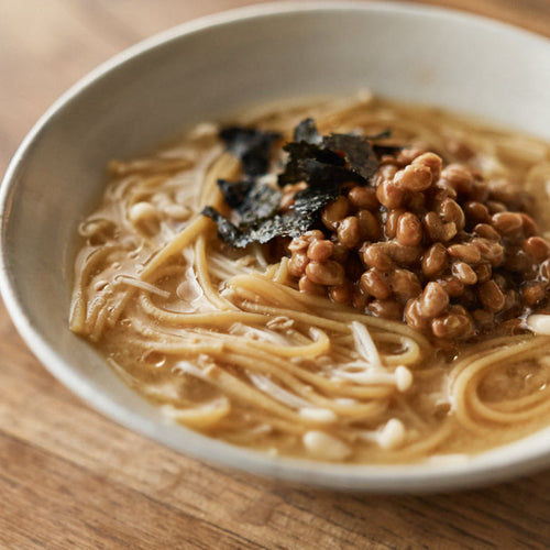 電子レンジで納豆にゅうめんの作り方・レシピ