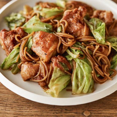 鶏肉とキャベツの甘辛炒めそばの作り方・レシピ