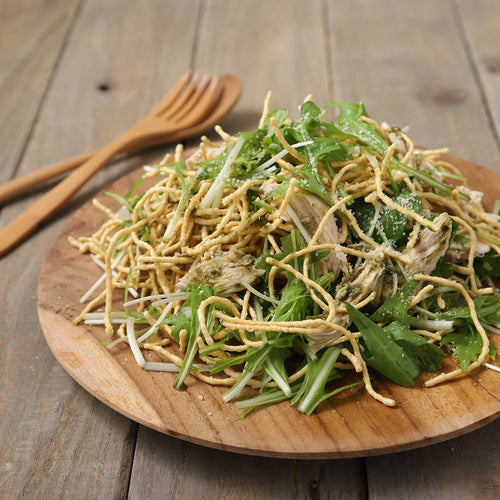 【幸也飯 レシピ】チキンと水菜のパリパリパスタサラダの作り方・レシピ