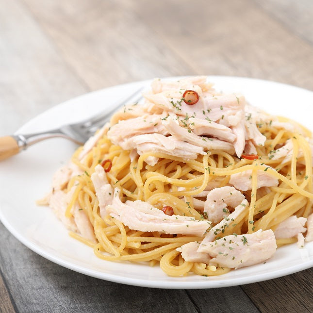 【ペペロンチーノ】 電子レンジでサラダチキンのペペロンチーノの作り方・レシピ