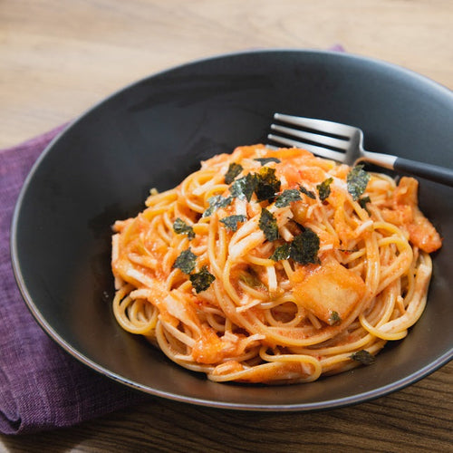 キムチとたらこのパスタの作り方・レシピ
