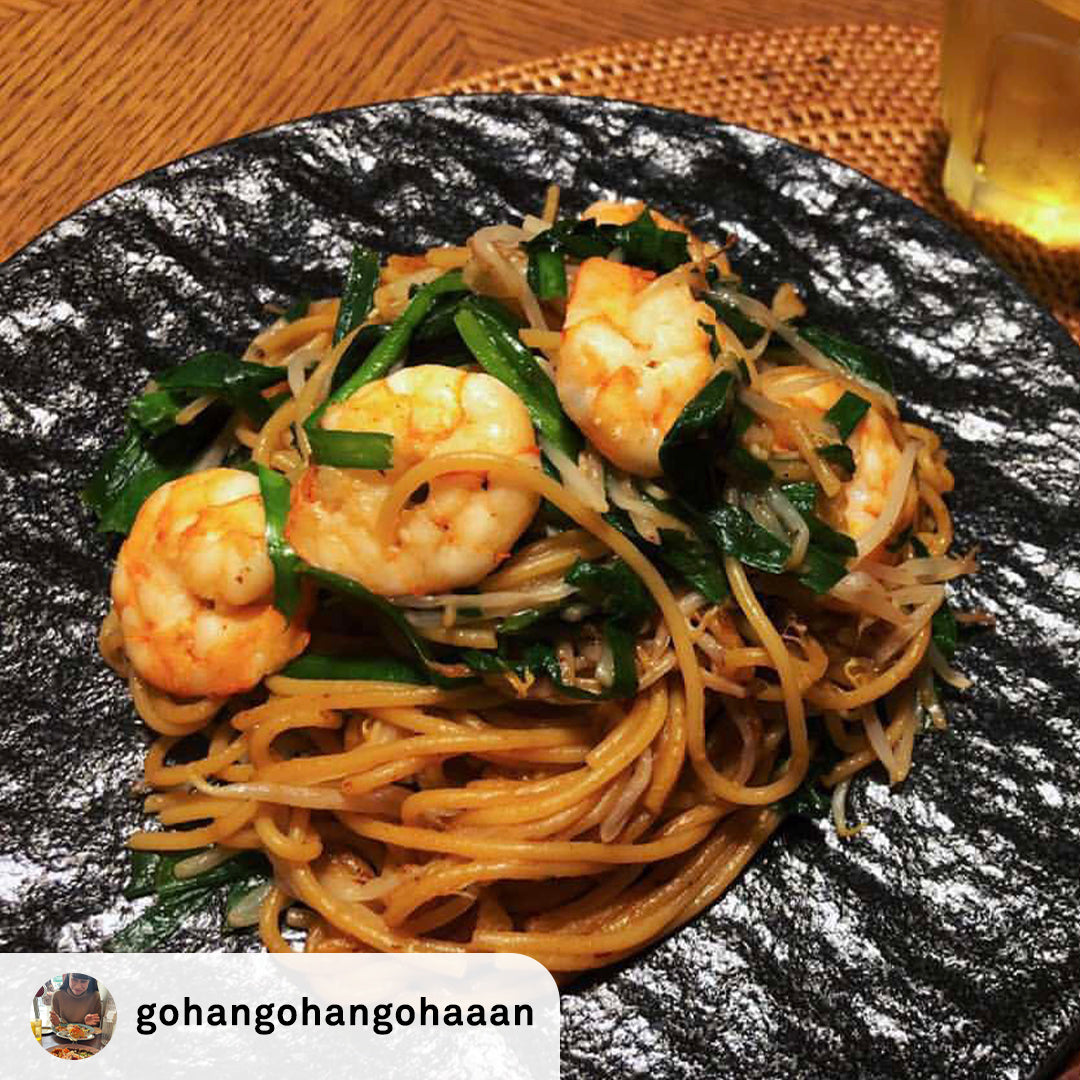 gohangohangohaaan レシピ】ZENB麺で海老ニラもやし焼きそばの作り方