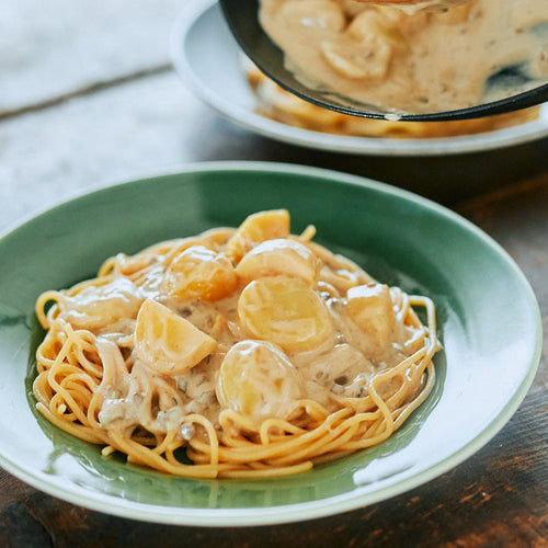 栗ときのこのベジクリームソースパスタの作り方・レシピ