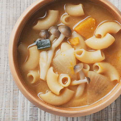 野菜だしみそラーメンスープでほうとう風スープマメロニの作り方・レシピ