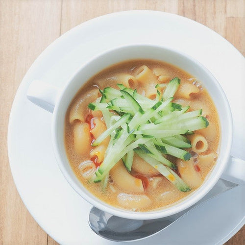 ごま担々麺スープで棒棒鶏風スープマメロニの作り方・レシピ