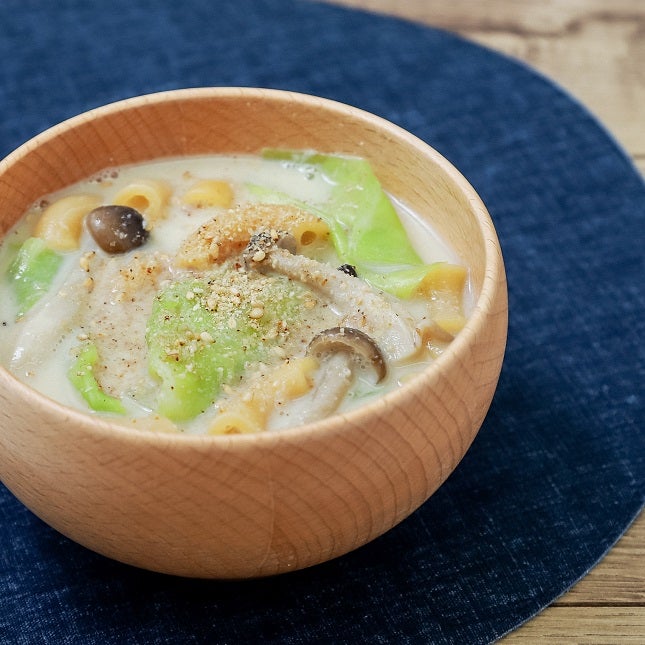 キャベツときのこの豆乳ごま味噌スープの作り方・レシピ｜ZENB（ゼンブ 