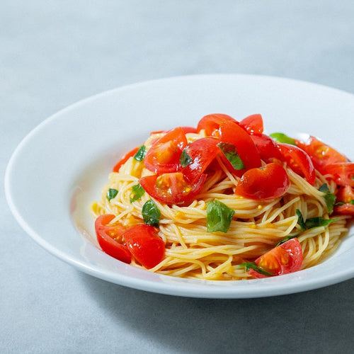 トマトとバジルの冷製パスタ（豆そうめんを使った）の作り方・レシピ