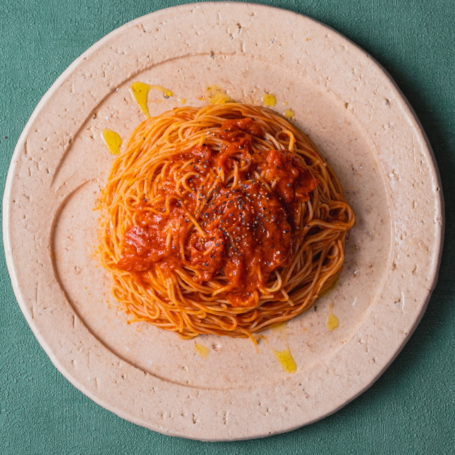 たっぷりトマトの無水パスタソースの冷製パスタ（豆そうめんを使った
