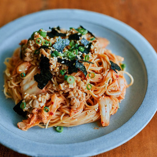 キムチのり納豆和え麺の作り方・レシピ