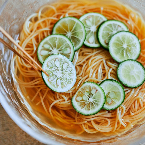 すだちの冷やしぶっかけ豆そうめんの作り方・レシピ