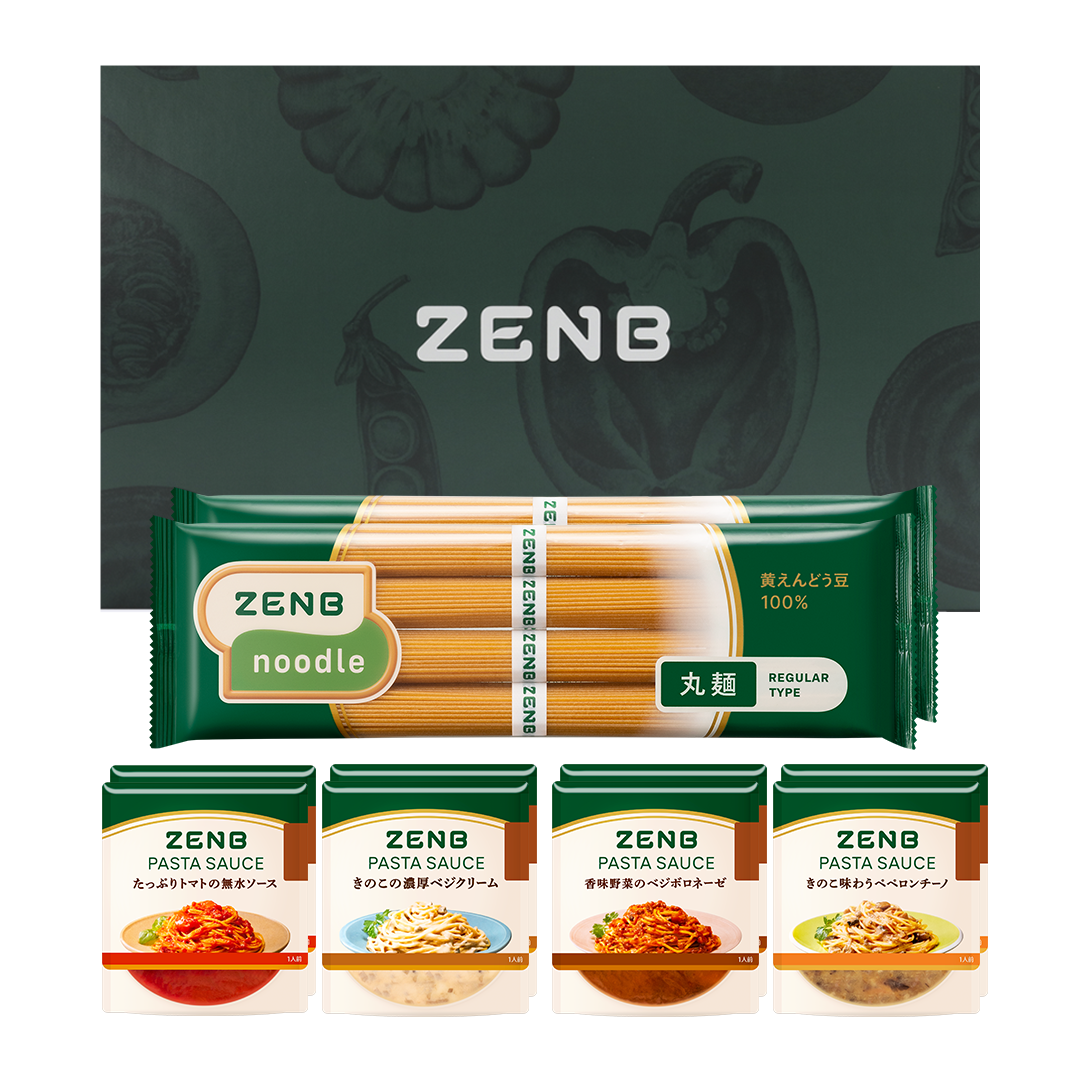 ギフトボックス入り 8食 丸麺 ゼンブヌードル(2袋)＋8食 パスタソース(4種×2袋)｜ZENB（ゼンブ）公式通販