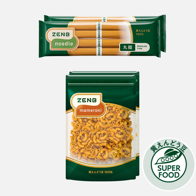 8食 丸麺 ゼンブヌードル(2袋)＋ゼンブマメロニ 250g×2袋｜ZENB（ゼンブ）公式通販