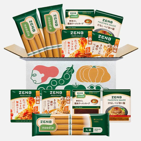 丸麺4食×2袋+パスタソース2袋+ラーメンスープ1袋+まぜ麺の素1袋